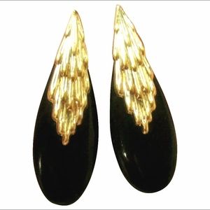 Vintage Estate 14k Gold Black Onyx Gemstone Textur